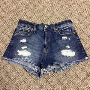 Aeropostale Cheeky Distressed Raw Edge Jean Shorts * Size 2